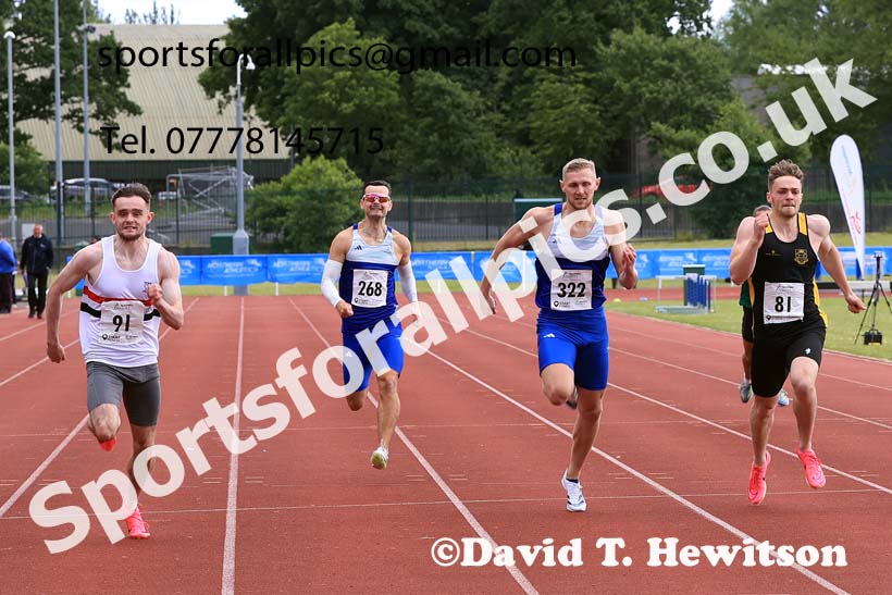 Senior Mens 200 metres, 2024 Northern Senior and Under-20s Track and Field Champs, Middlesbrough.  Photo: David T. Hewitson/Sports for All Pics